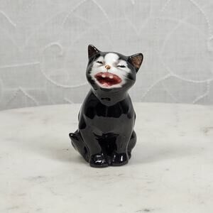 Royal Doulton Lucky Cat Miniature 2.5" Black Bone China Anthropomorphic England